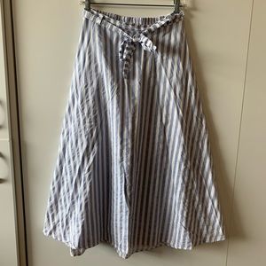 Oak + Fort Striped Midi Skirt